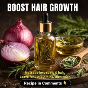 Boost Hair Growth Naturally with Onion and Rosemary Oil