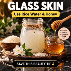 Glass Skin Naturally: Rice Water and Honey Glow Mask