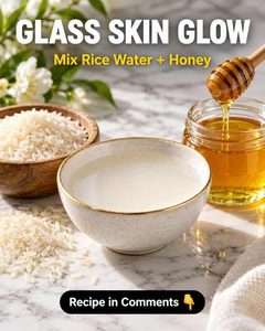 Glass Skin Glow with Rice Water and Honey