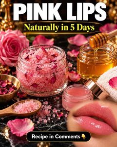 Pink Lips Naturally in 5 Days with Red Rose & Honey: Scientifically Supported Home Remedies for Every Lip Type